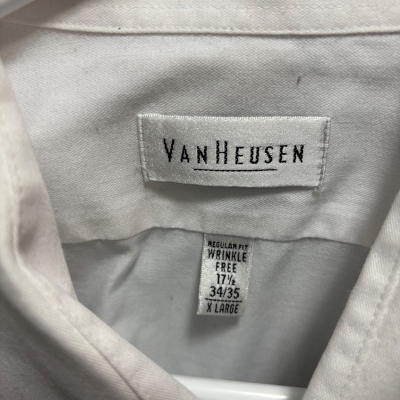 Van Heusen White Wrinkle-Free Regular Fit XL Long Sleeve Shirt - Picture 2 of 2